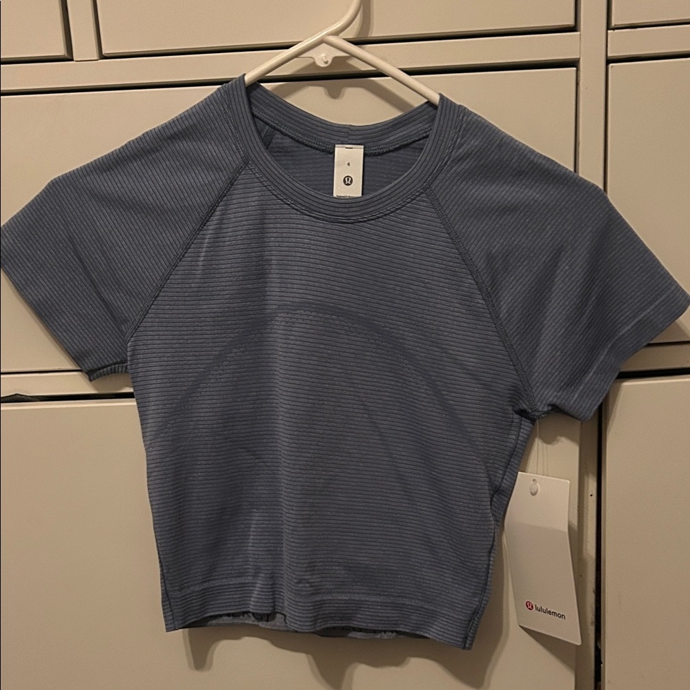 lululemon athletica Ribbed Blue Crop Top